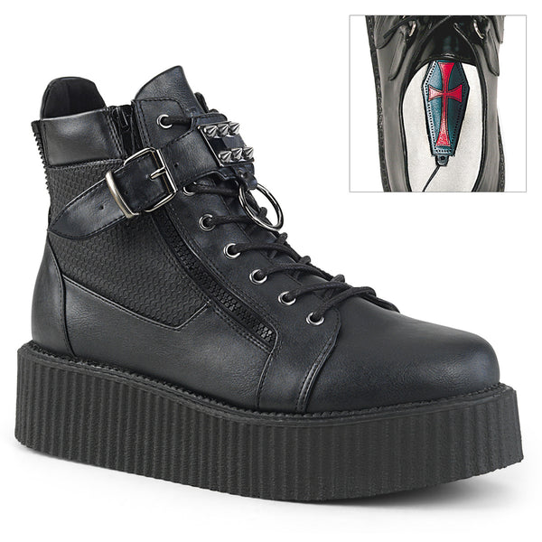 2 Inch Platform Oxford Creeper Bootie, Inner & Outer Side Zip - V-CREEPER-566
