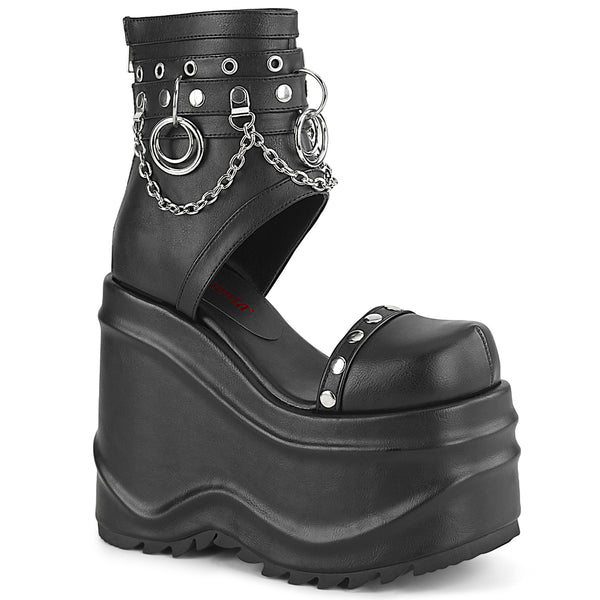 6 Inch (152mm) Wedge Platform Bootie Sandal, Back Zip - WAVE-22