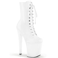 8 Inch Heel, 4 Inch Platform Lace-Up Ankle Boot, Side Zip - XTREME-1020